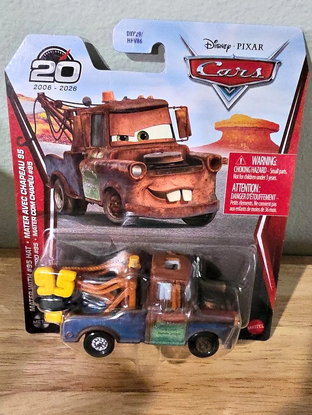 Disney Pixar Cars 20th Anniversary Mater With #95 Hat Diecast NEW